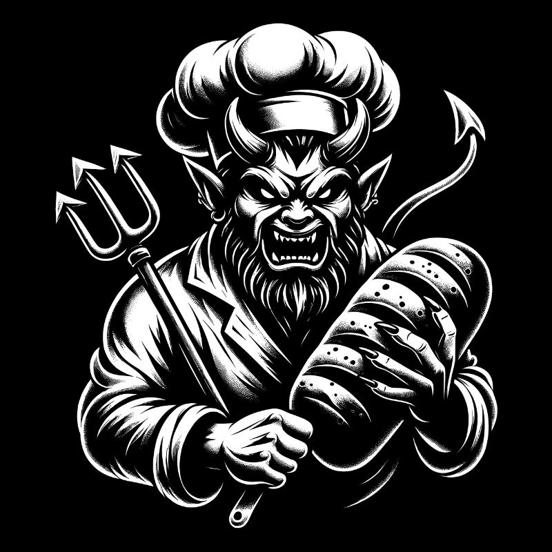Devil with baker's hat - devilishly good baker