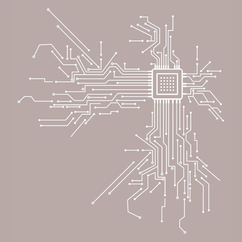 Circuit Board Chip Circuitboard with CPU Computer Design