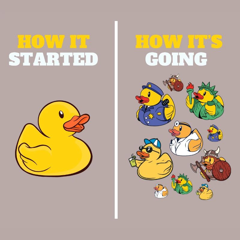 How It Started Yellow Bath Duckie Rubber Duck