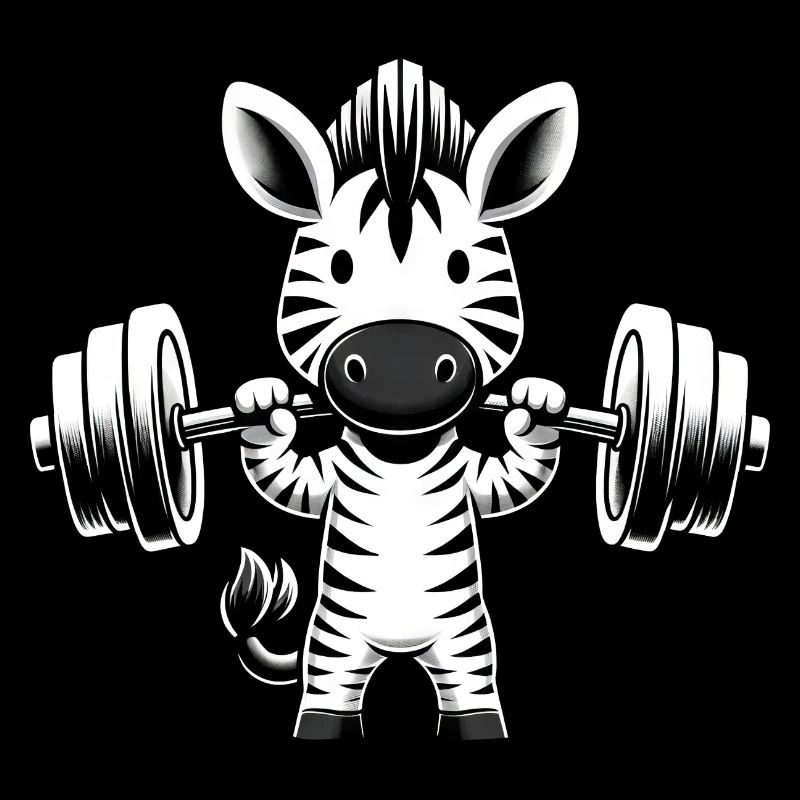 Zebra Workout Silhouette with Dumbbell
