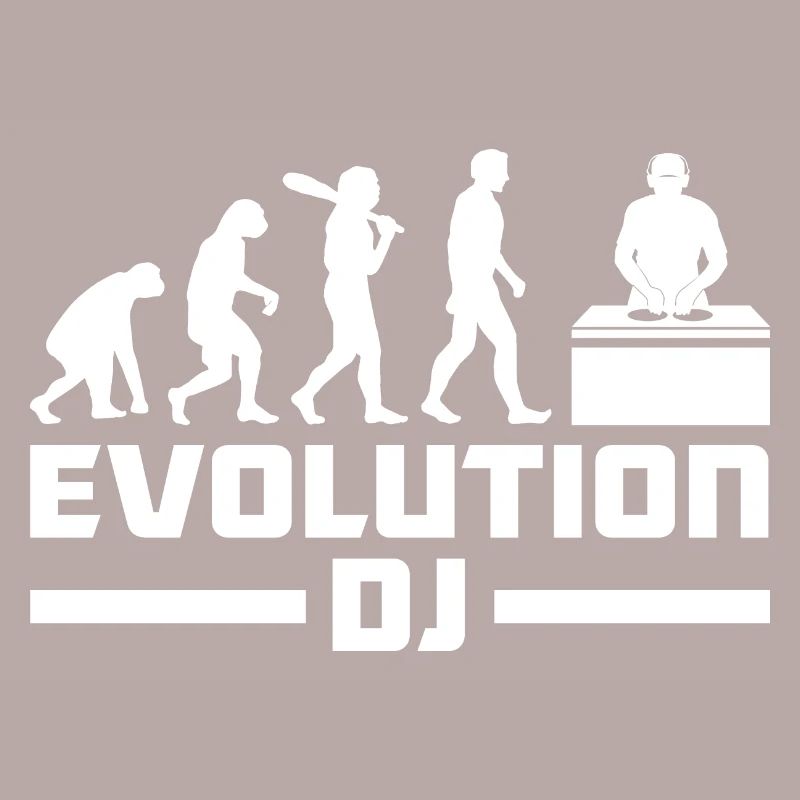 Evolution de l’homme DJ Techno Vinyle Rétro Vintage