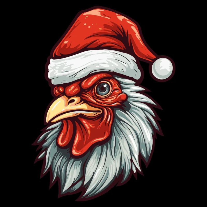 Rooster Head Christmas Xmas