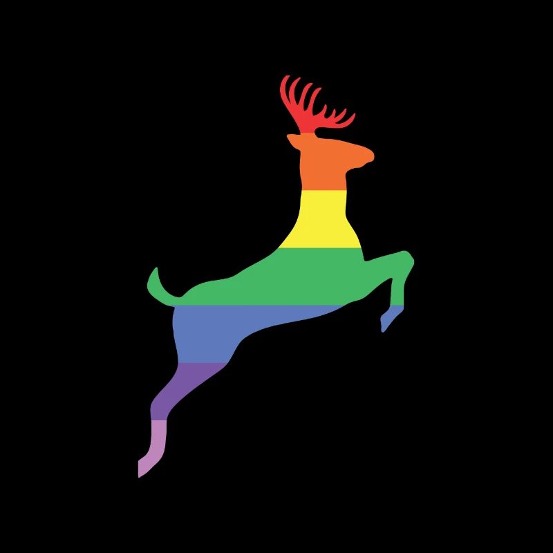 Regenbogen Hirsch Geschenk Bunt Pride CSD