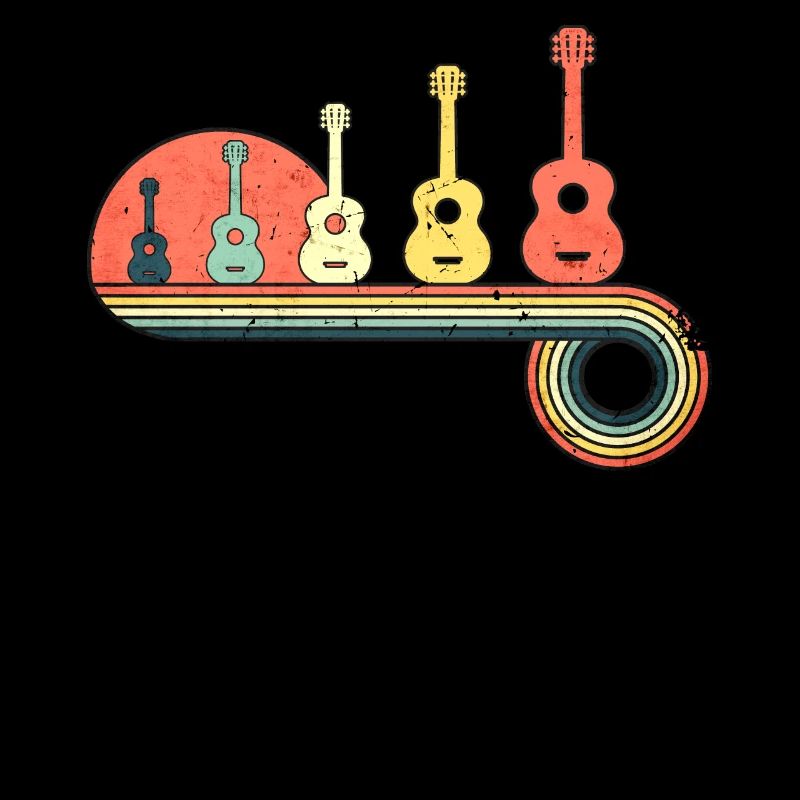 Guitarra Aucustic Vintage Puesta de sol Arco iris