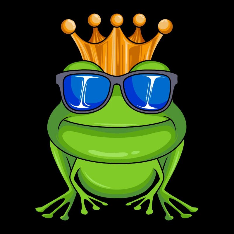 Frog with crown and sunglasses King