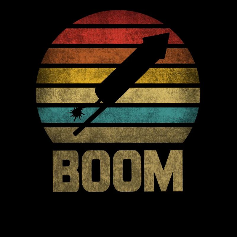 Feux d’artifice Boom Rocket Going Up Launch Retro