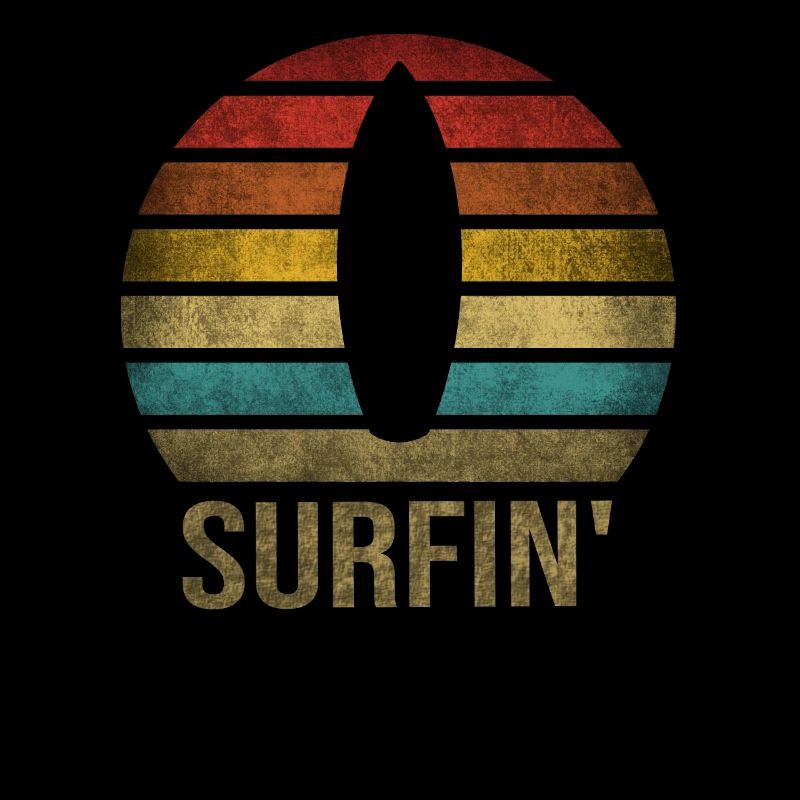 Surf or Die Surfboard Summer Retro Coucher de soleil
