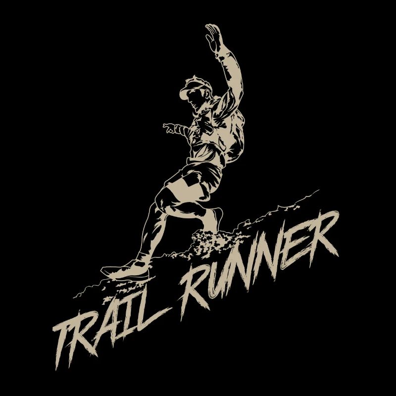 Trail runner jogging on the mountain