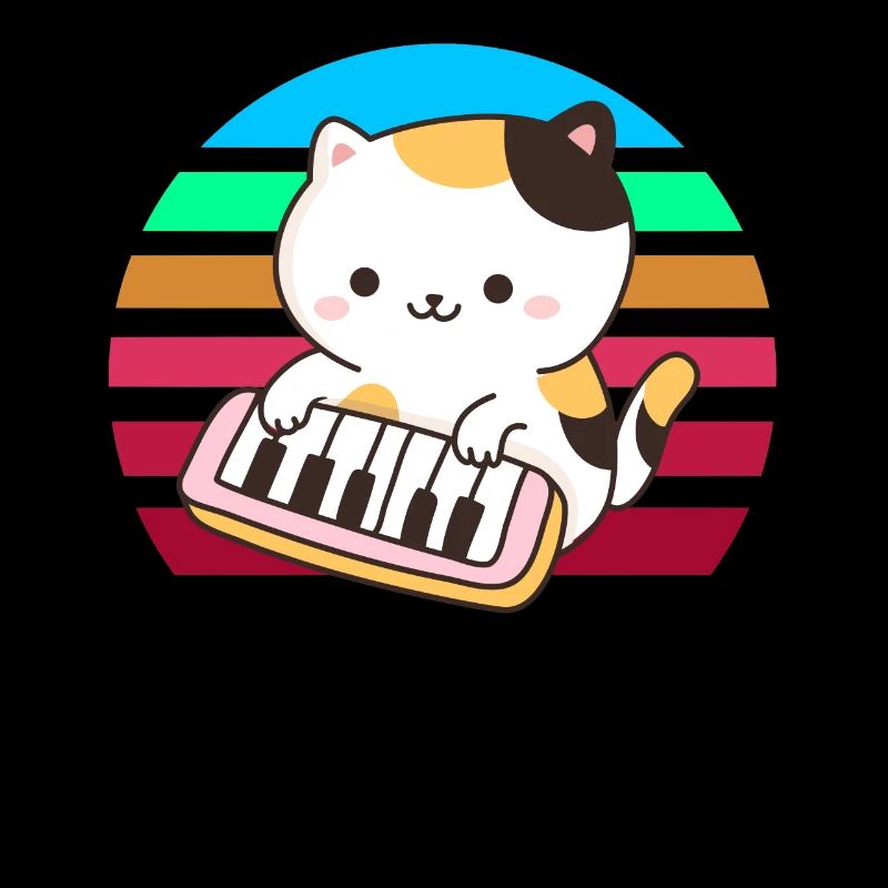 Clavier de piano chat coucher de soleil