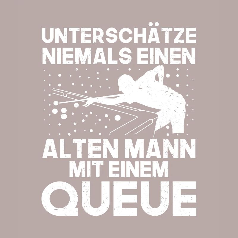 Billard alter Mann Queue