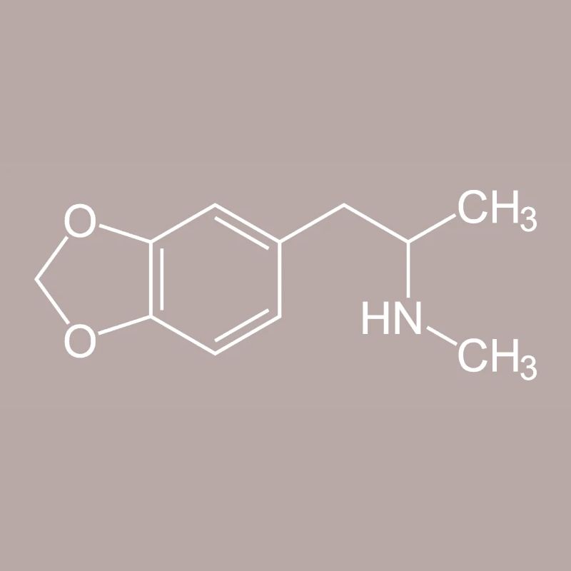 Formule développée / formule chimique MDMA blanc