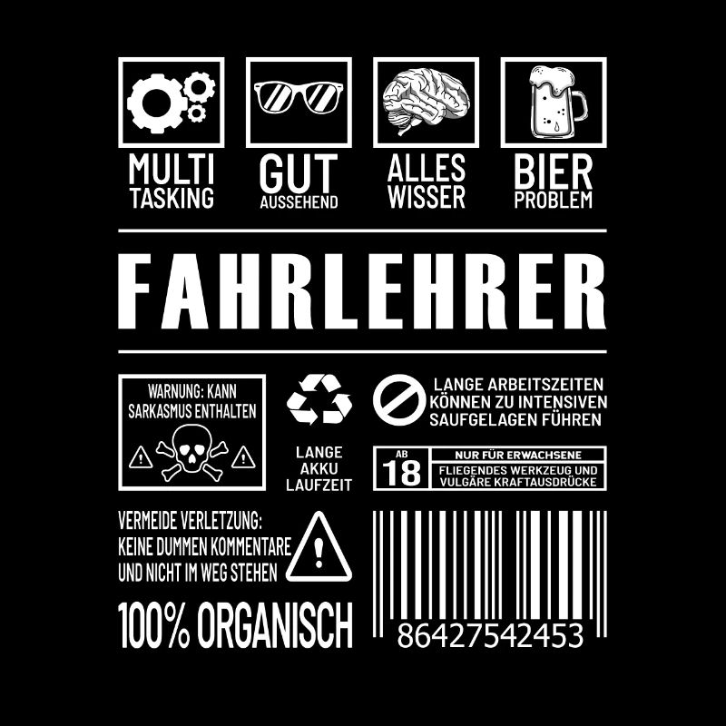 Fahrlehrer Lustiger Beruf Spruch Fahrschule