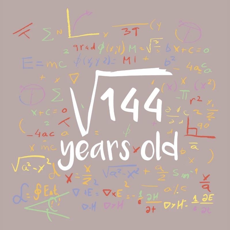 Square root from 144 Twelve years 12th birthday