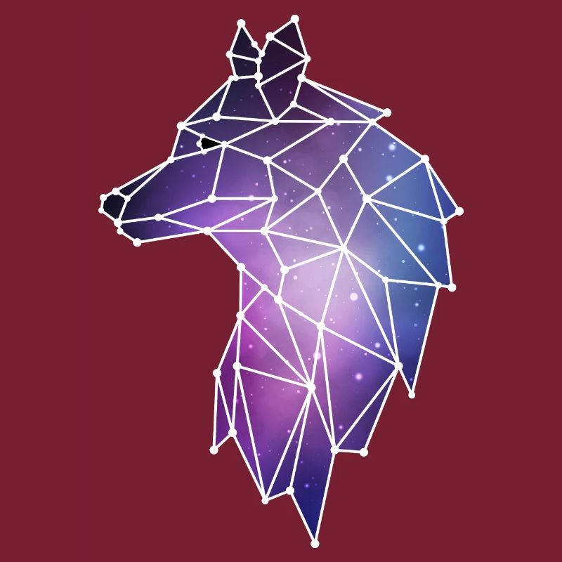 Geometric Wolf | Low Poly Galaxy Wolf Pack