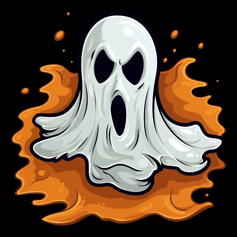 Scary ghost with creepy face