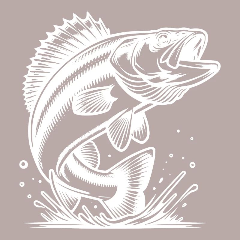 Eleganter springender Zander Raubfisch