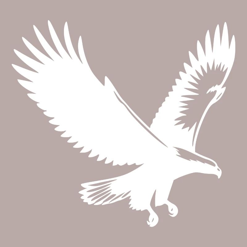 Elegant eagle approaching with broad wings