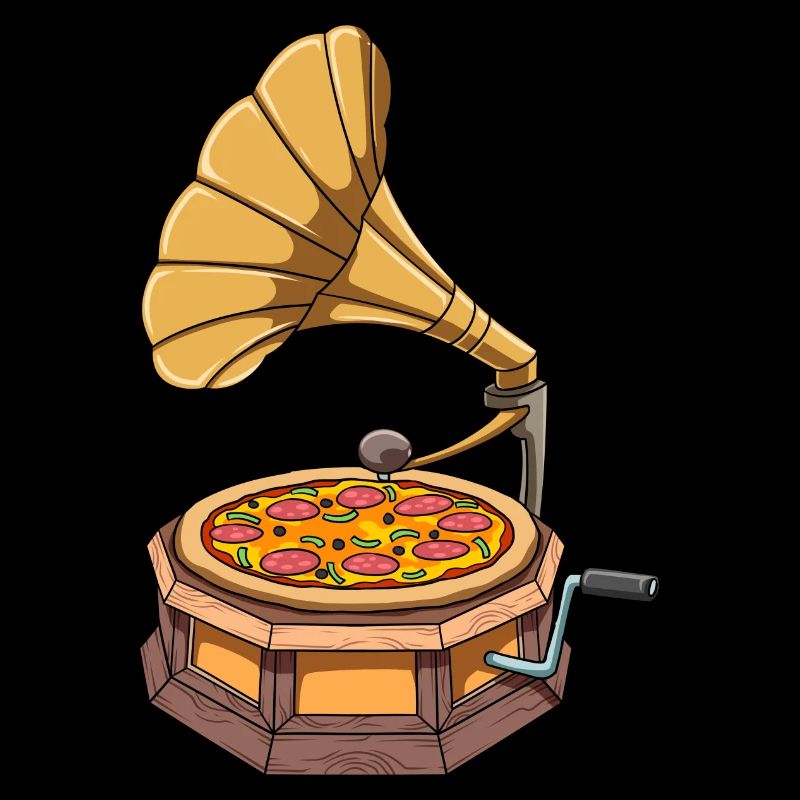 Funny Pizza Gramophone Record Player