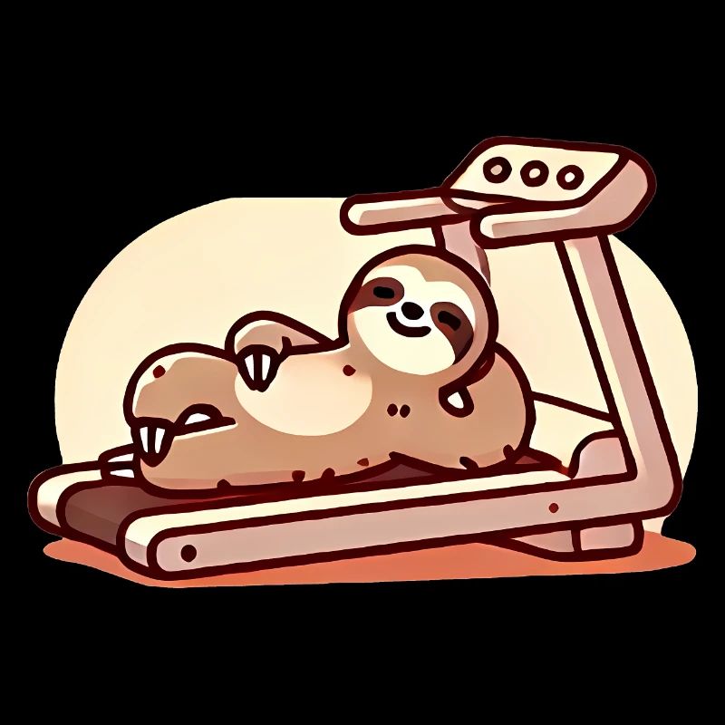 Relaxed Sloth on Treadmill Design