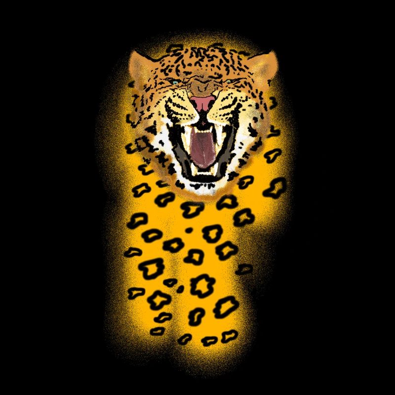 Brüllender Leopard