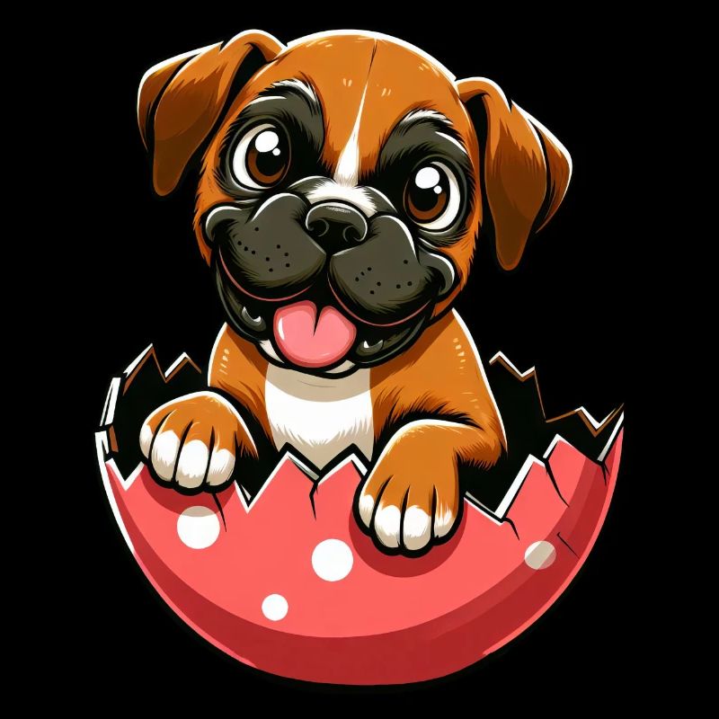 Boxer coloré chien oeuf de Pâques Hatch Design