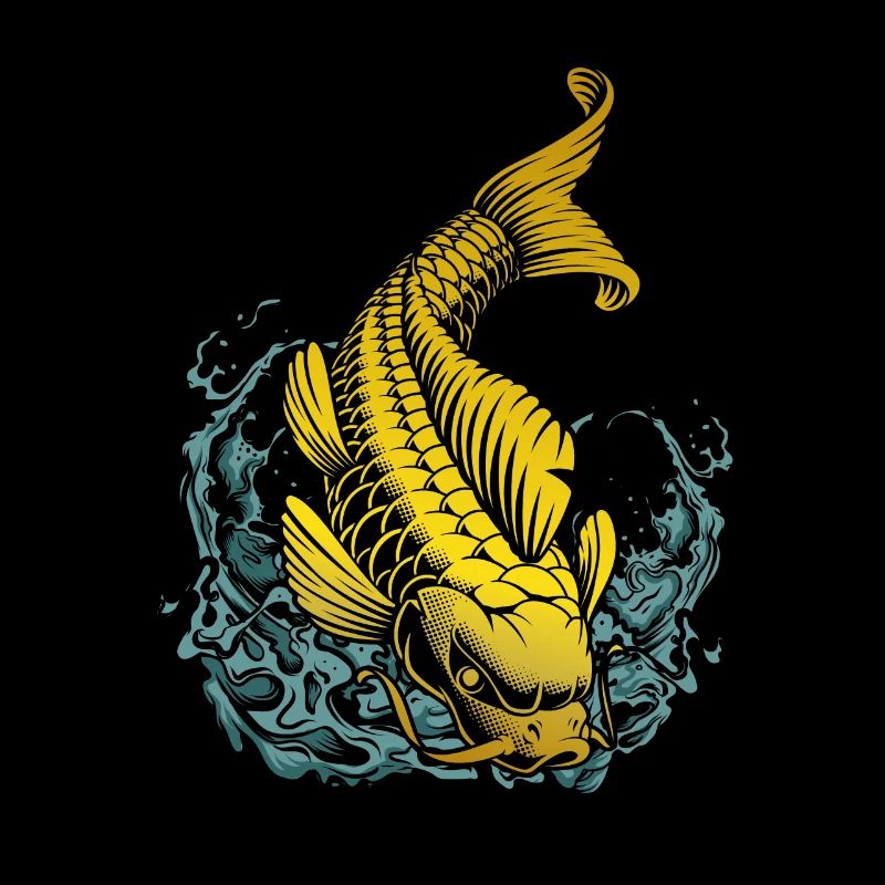 Carpe koi jaune