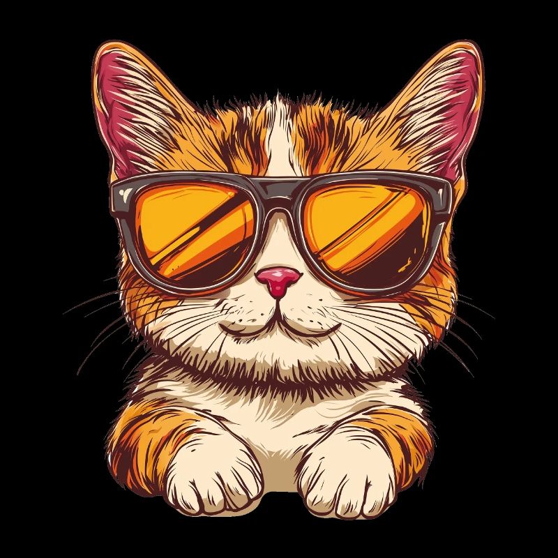 Chat avec des lunettes de soleil