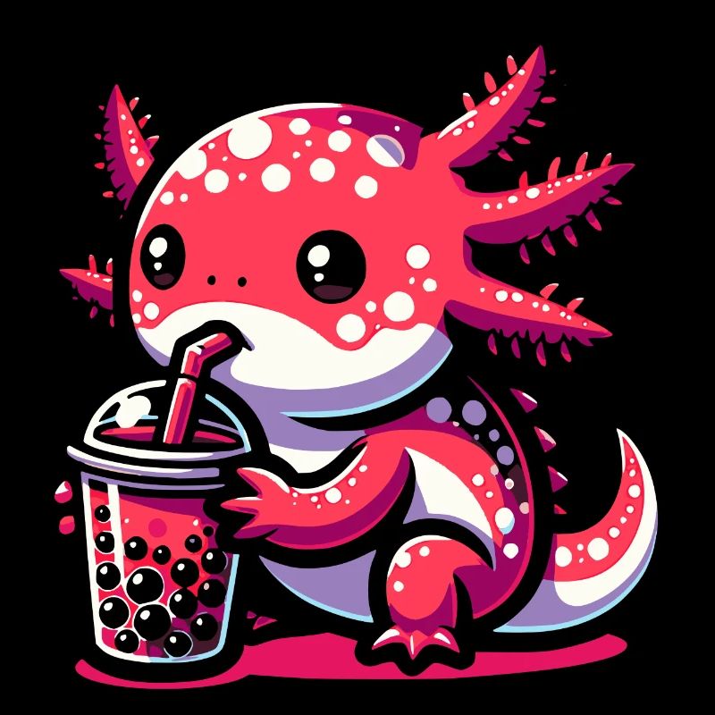 Bubble Tea Axolotl Boba Tea Kawaii Gift