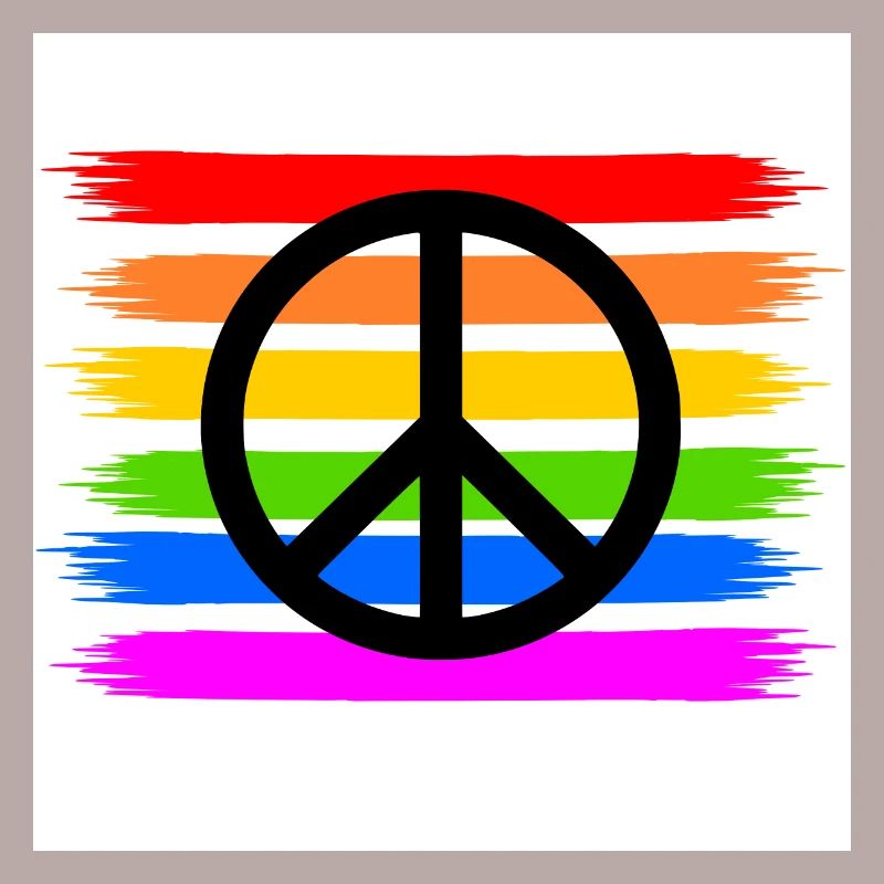 Peacezeichen auf LGBT Regenbogenfahne