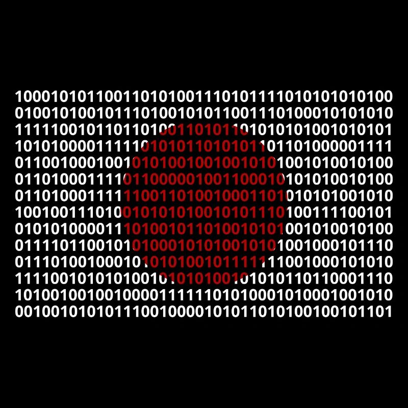 Japan flag numbers binary code byte bit code