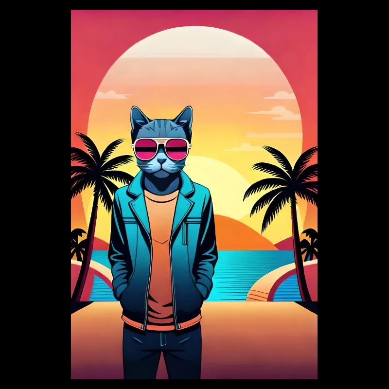 Synthwave Cat