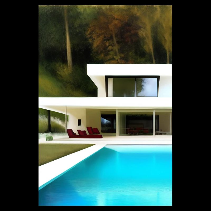 White villa with pool