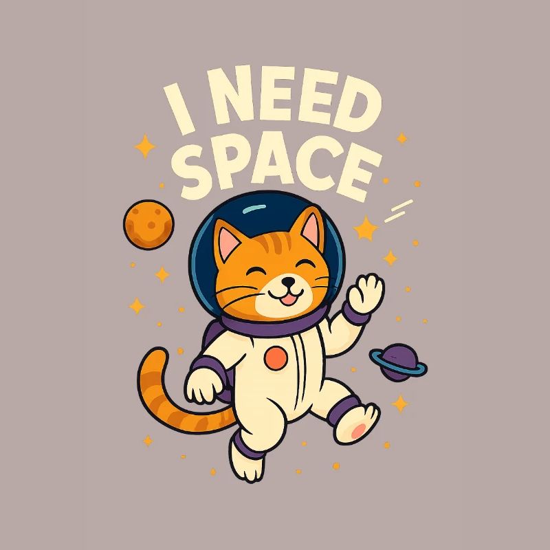 Mignon chat astronaute de l’espace