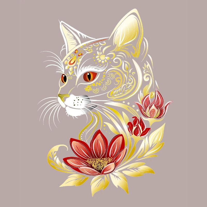Chat Chat Chaton Fleurs Fleurs Chats Chat