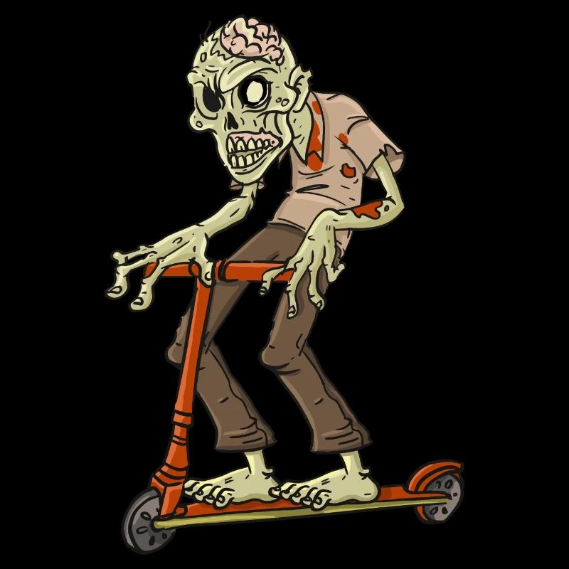 Zombie auf Roller - Geschenkidee