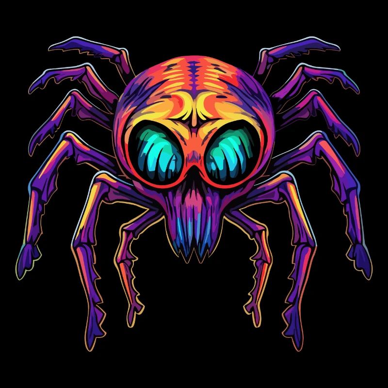 Arachnides de conception d’araignée abstraite colorée