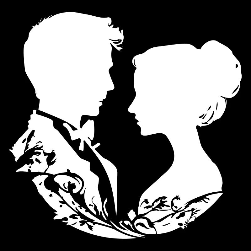 Ehepaar Hochzeit Silhouette