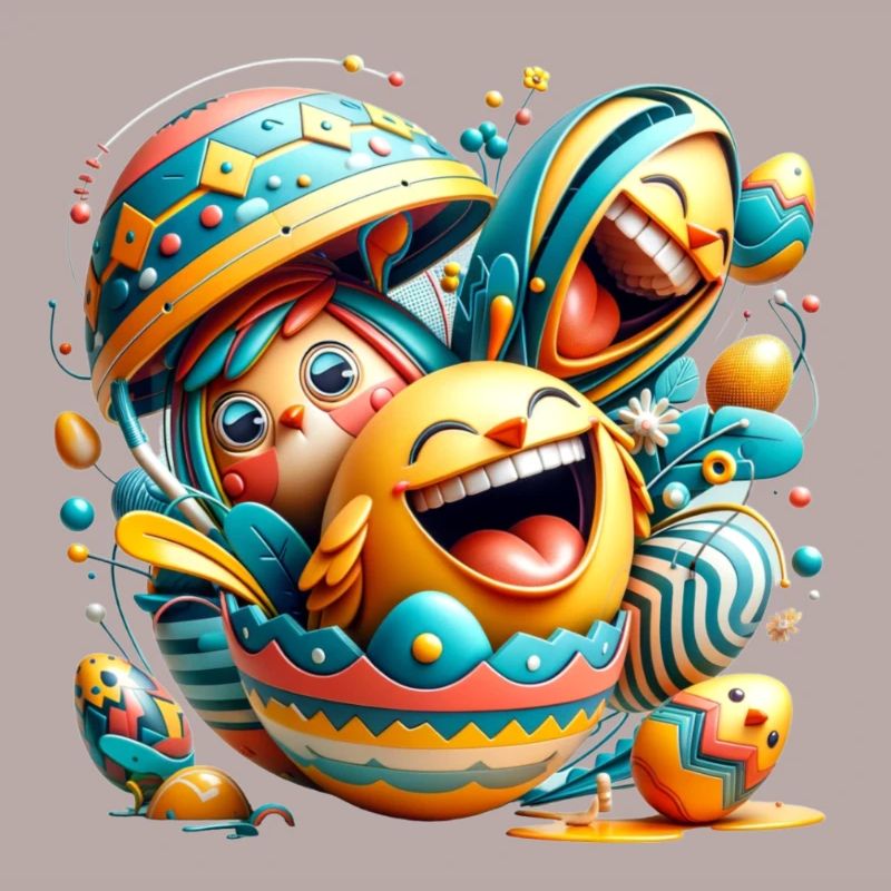 Conception graphique de Pâques dans le style Mixed Dimensions