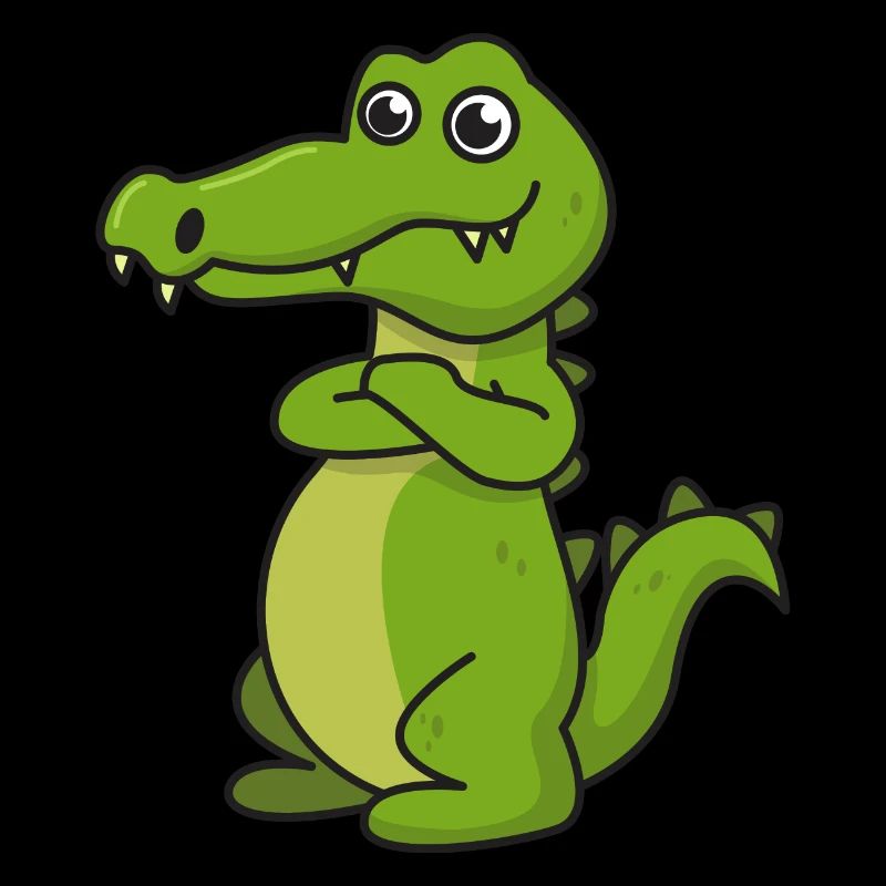 Krokodil Comic Geschenk Kroko Kind Echse Tier Nil