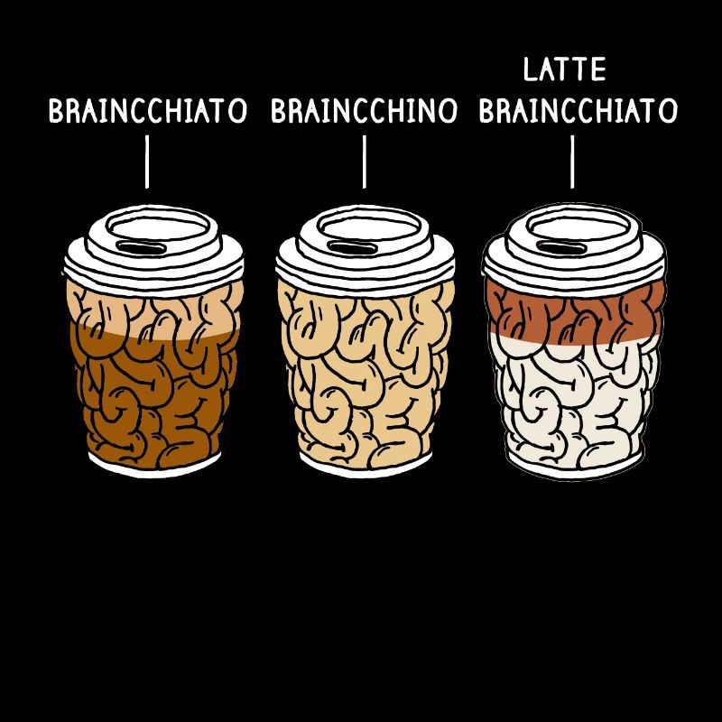 cappuccino Kaffee Gehirn Geschenk