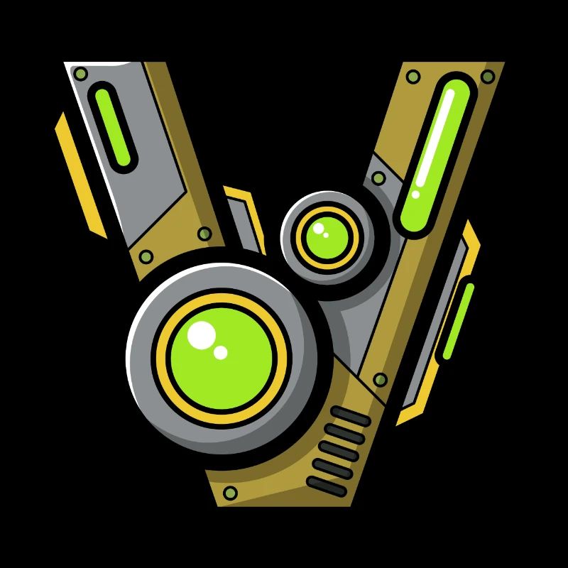 Buchstabe V Name Geschenk Roboter Technik nerd