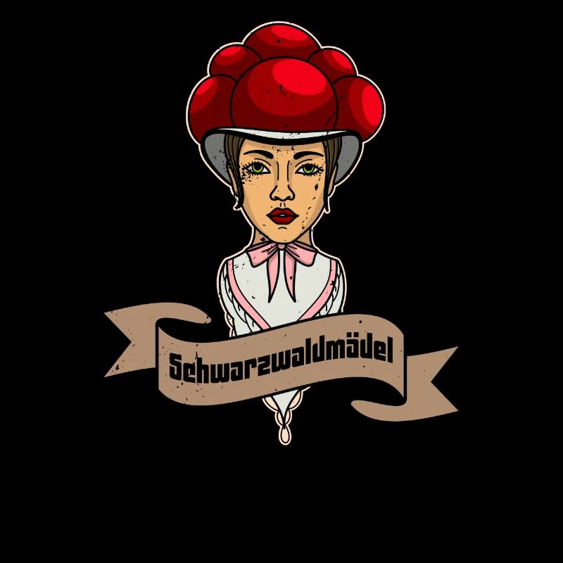 Schwarzwald Mädel Bollenhut Mädchen Spruch