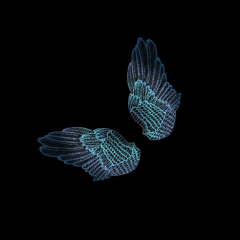 Ailes d'ange aux tons bleus