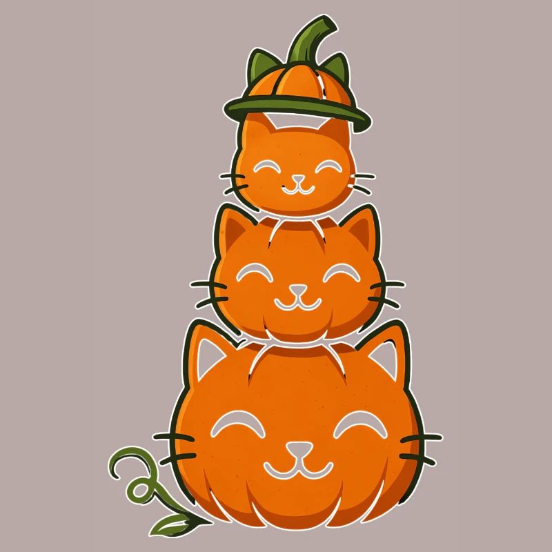 Happy Pumpkin Cat Stack