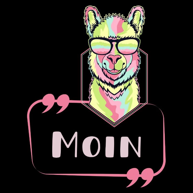 Alpaka Moin bunt neon cool psychedelic text