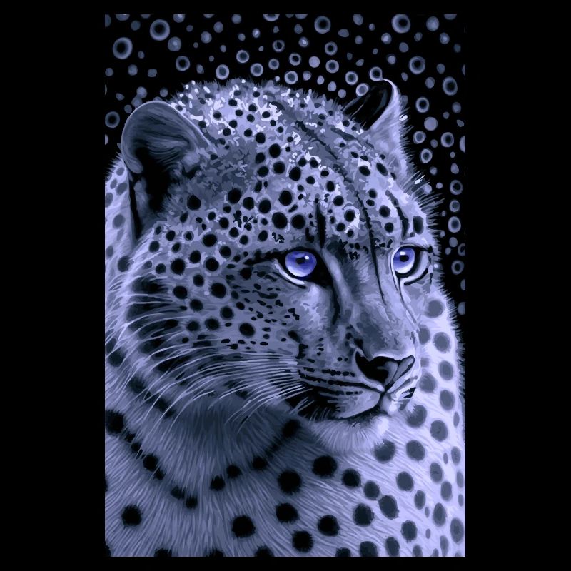 Schneeleopard Blaue Augen