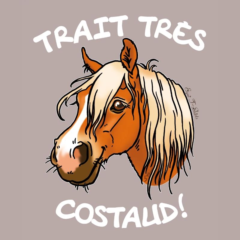 Cheval de trait comtois (texte blanc)