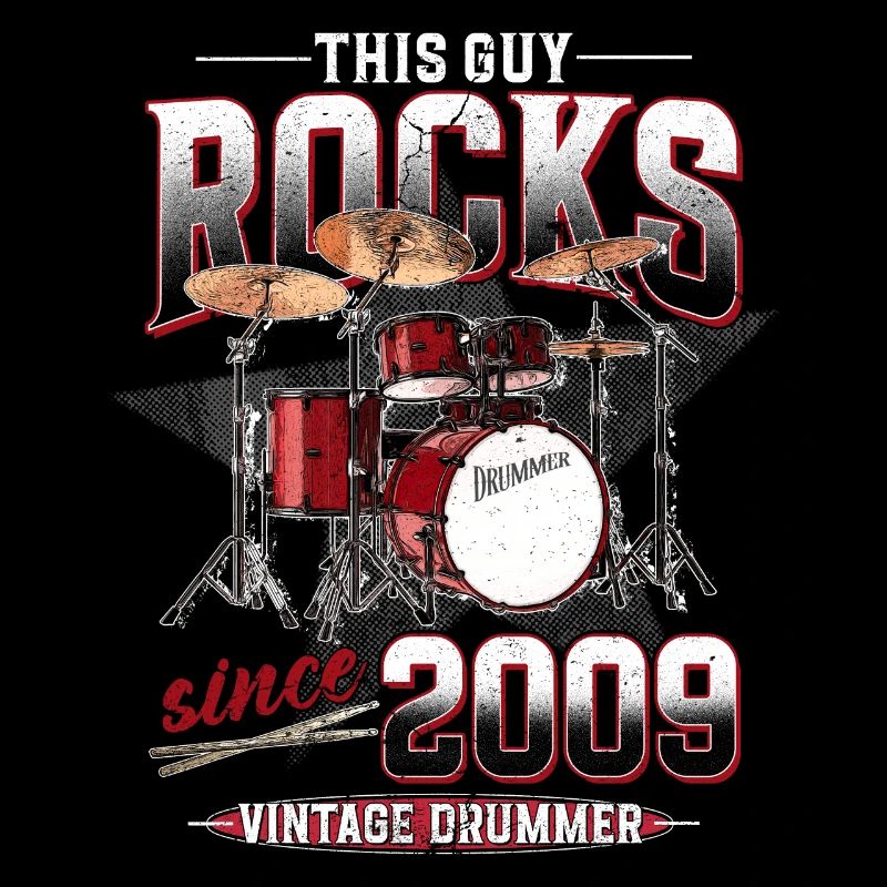 2009 Vintage Drum Drummer Birthday