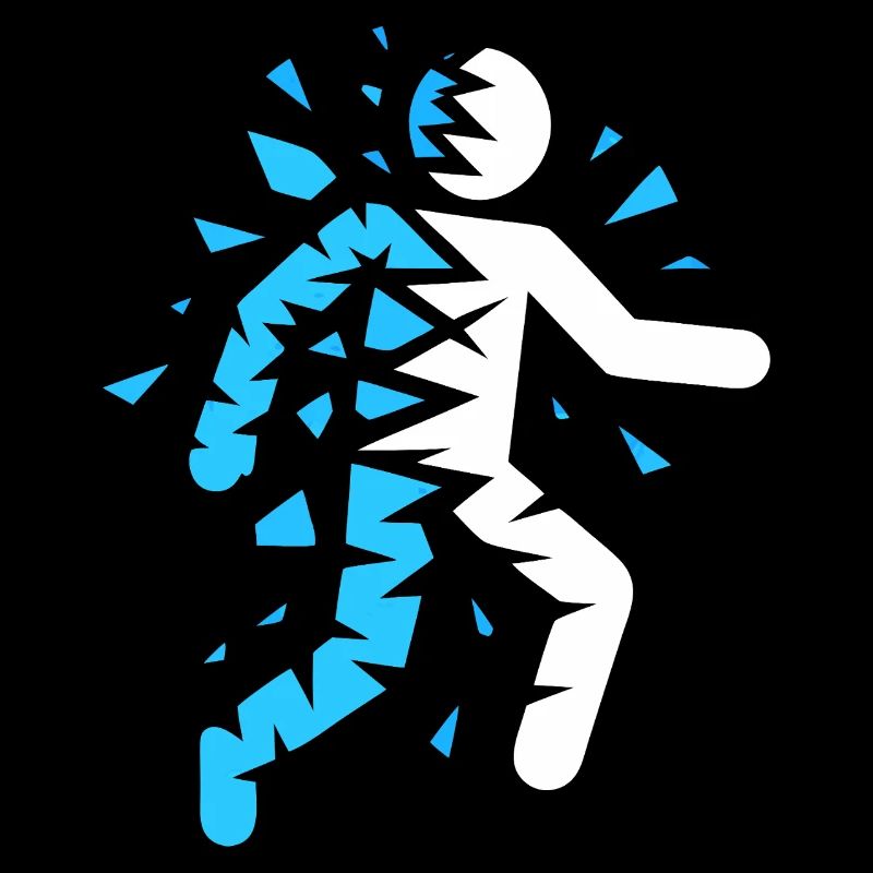 Blue exploded silhouette