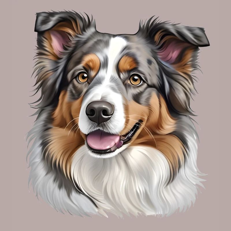 Australian Shepherd Head